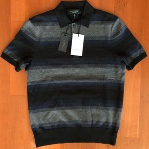 Rag & Bone Striped Polo Cashmere Blend